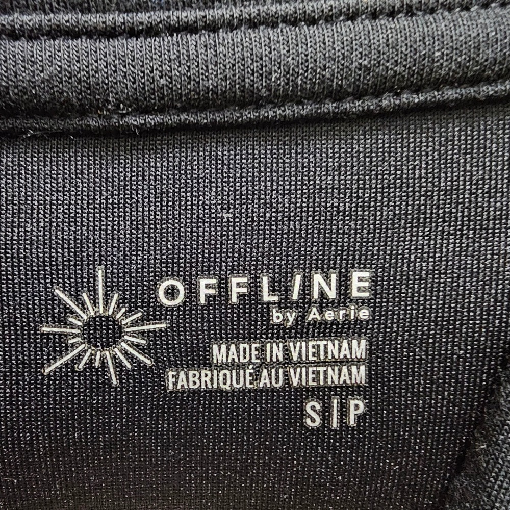 OFFLINE by Aerie Black Cropped Hoodie Thumbhole Cuffs Small Activewear - Picture 4 of 6